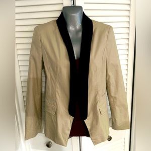 Kenneth Cole New York tan blazer with black trim size 2
